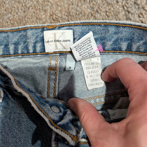 Vintage Calvin Klein Mom Jeans Double Stonewash High Rise 28x30 Classic 90s Y2K - Picture 8 of 14